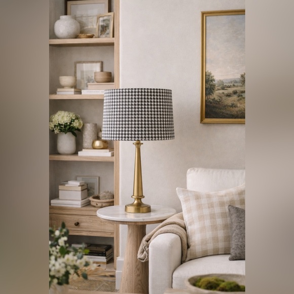 Designer Houndstooth Drum Lampshade 11x15VivenneUno FitterFree Shipping